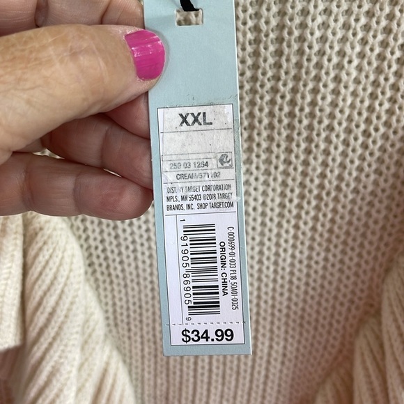 NWT Prologue Womens Sweater Cottage Core Creamy Ivory Ruffly women’s Sz XXL - Picture 6 of 9